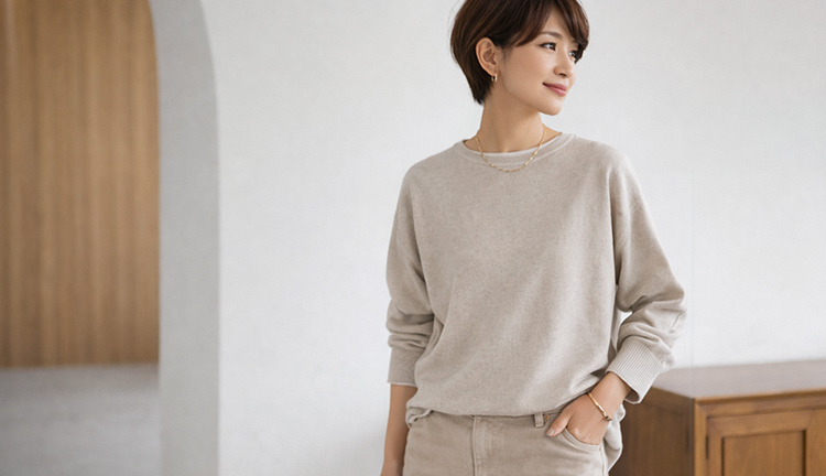 大人女性のアクセサリー選びとバランスを楽しむ日常の写真